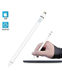 Lápiz capacitivo para pantallas táctiles, Homagical de 0.059 in, puntero activo de punta fina, lápiz capacitivo recargable para dispositivos de pantalla táctil (guante y tapa de fibra extra incluida)