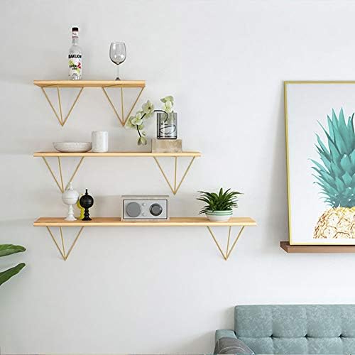 Wall Shelf Wall Mount Floating Shelf Wood Appearance Metal Bracket Suitable for Living Room Bathroom Bedroom Kitchen Office,60x22cm