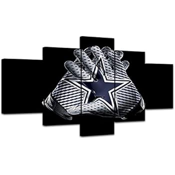 MIAUEN Wall Decor Canvas Prints Wall Art Dallas Cowboys Pictures 5 Piece Posters Paintings for Living Room Framed Artwork Ready to Hang(60''Wx32''H)