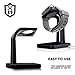 A'O Apple Watch Charging Dock Compatible with Apple Watch Charger, iWatch Holder Stand for Smart Watches Series 38/42mm. Silver Black Color Station, Cable not Included. Antislip Platform.