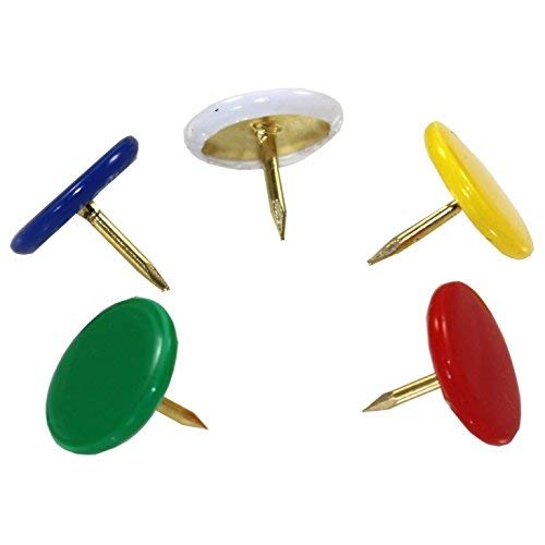 Whitecroft Essentials 26161 9.5 mm Drawing Pin - Assorted Colours (Pack of 100)
