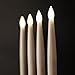 Akari Flameless Taper Flickering Candles with Remote, 4 Set 10 inch Ivory Colored Indoor Outdoor LED Centerpieces Table settings Weddings Birthday Parties