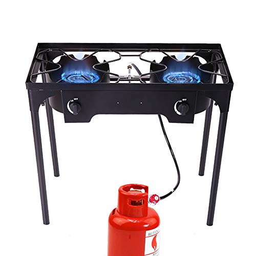 Sandinrayli Double Burner Outdoor Stand Stove Cooker Outdoor Camp Stove