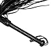 Leather Flogger - with 50 Premium Leather Tails Braided Handle Grip and Wrist Strap Small Whip Crop