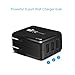 EC Technology 4A 3 port 20W USB Wall Charger with Auto IC (Foldable Plug) Adapter for iPhone SE/6s/6/6 Plus, iPad Air 2/Pro/mini 3, Galaxy S7/S7 Edge/S6/S6 Edge/Edge+, Note 5, LG G5 and More - Black