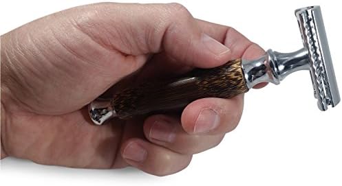 New Men Classic Double Edge Safety Razor - Long Natural Bamboo Handle, 4.2” LONG HANDLE for a more comfortable shave