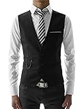 SVE TheLees Mens slim fit chain point 3 button vest
