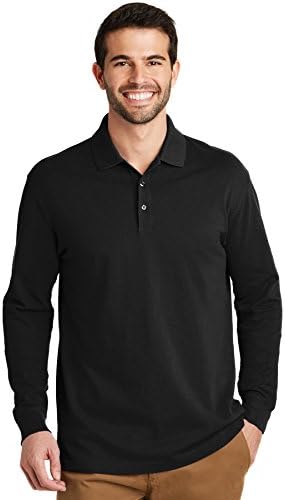Port Authority Long Sleeve Core Classic Pique Polo Shirt Deep