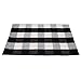 Buffalo Plaid Rug 2 x 3 ft Black White Checkered Door Mats for Entry Way, Front Porch, Kitchen, Farmhouse Carpet Cotton Washable Hand Woven Outdoor Rug