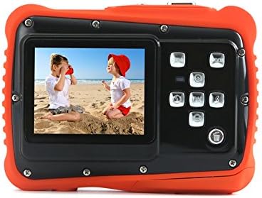 Kids Digital Camera โ Waterproof to 3 Meters โ HD Video Recorder and 5 Mega Pixels โ Shockproof Childrens Camera (Orange)