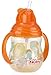 Nuby 1-Pack Designer Series No Spill Flip N' Sip Twin Handle Cup with Weighted Straw, 9 oz - Colors May Vary, Blue/Pink/Green/red/Aqua/Orange