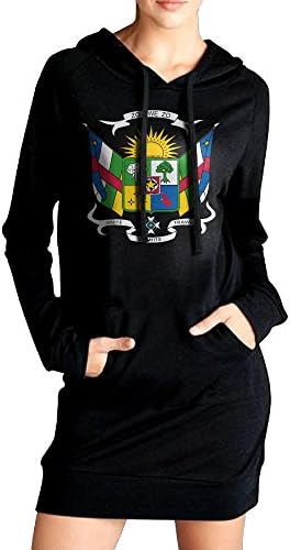 Women Coat Of Arms Of The Central African Republic Cotton Long Sleeve Geek Drawstring Hooded Hoodie With Kanga Pocket