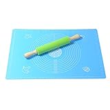 Creland Non-Stick Silicone Rolling Pin & Large Silicone Pastry Mat (25 X 17