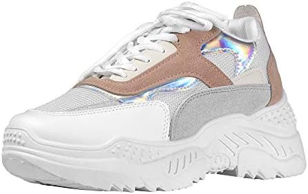 Platform Trainers Women Sneakers - Fashionable Clunky Sneakers Low Top - High Platform Trainers Women, Great for Outdoor, Leisure and Daily Wear