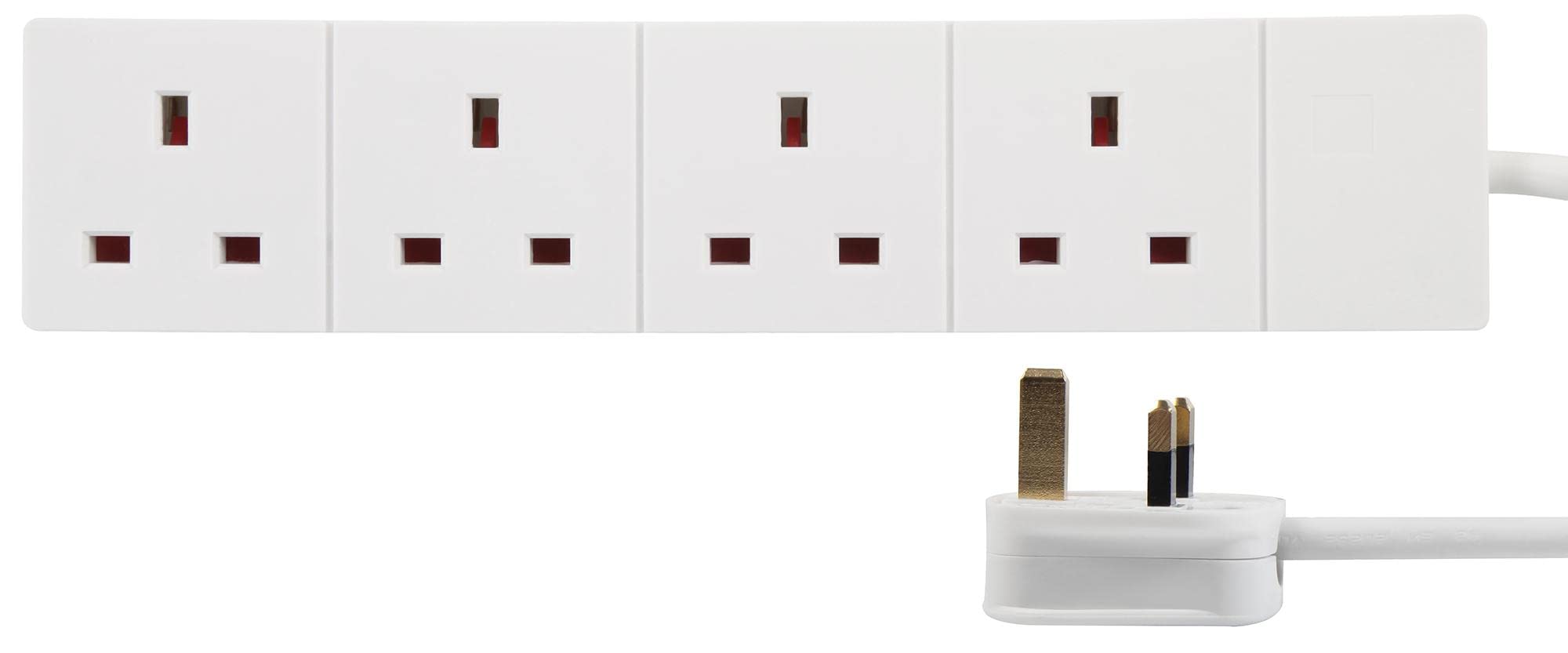 PRO ELEC PELB2000 Mains Extension Lead, 4 Gang, 7.5m, White