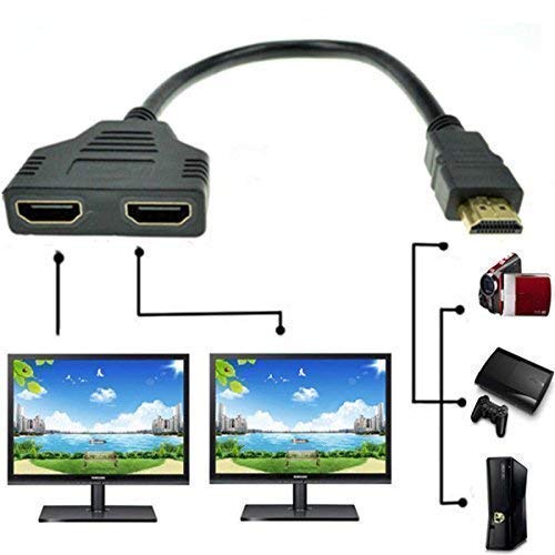 StyleZ 1080P HDMI 1 Male to Dual HDMI 2 Female Y Splitter Cable Adapter for DVD Players / PS3 / HDTV/STB and Most LCD Projectors
