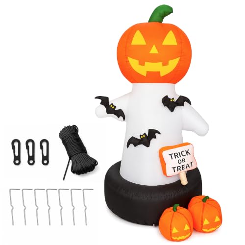 6ft Inflatable Pumpkin Ghost Halloween Decor