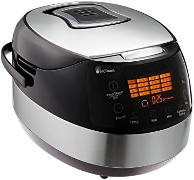 FDegage Electric Rice Cooker 20 Cup LED Touch Control 6QT Multi-Cooker 7-in-1 with Food Steamer and Slow Cooker (Black)