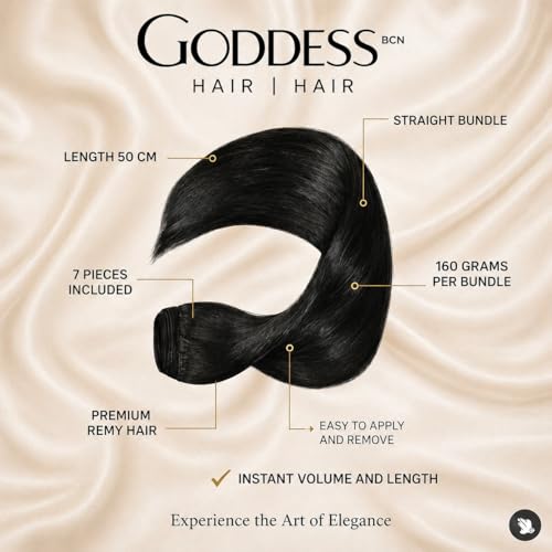 16 Inch Clip in Hair Extensions Real Human Hair, 120g 7 Pcs Double Weft Silky Straight Hair Extensions, Natural Thick Hair for Women, Salon Quality Long Lasting (#1 Jet Black, 16 inch-120g)