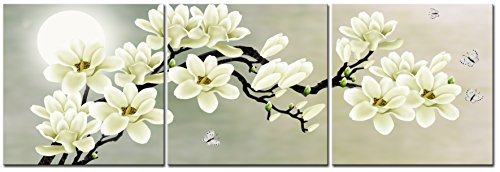Natural art - white magnolia & butterfly under the …