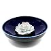 TrendBox Ceramic Handmade Artistic Incense Holder Burner Stick Coil Lotus Ash Catcher Buddhist Water Lily Plate - One Hole Round Blue
