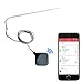 NutriChef Smart Bluetooth BBQ Grill Thermometer - Upgraded Stainless Probe Safe to Leave in Oven, Outdoor Barbecue or Meat Smoker - Wireless Remote Alert iOS Android Phone WiFi App - NutriChef