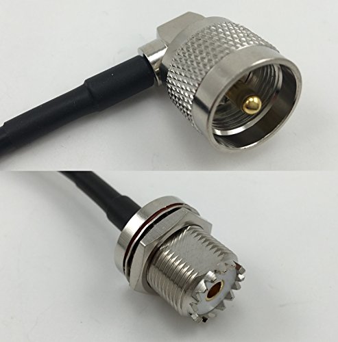 45 inches RG142 PL259 UHF Angle Male to UHF Female BULKHEAD Pigtail Jumper RF coaxial cable 50ohm High Quality Quick USA Shipping