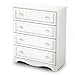 South Shore Savannah 4-Drawer Chest Pure White, Coastal
