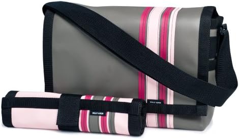 Holly Aiken Airship Diaper Messenger Bag, Daytona, Pink/Gunmetal