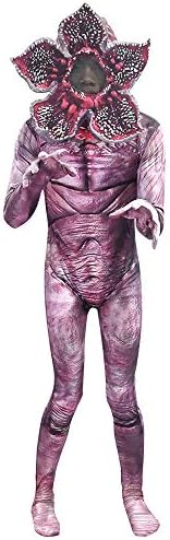 Stranger Things Demogorgon Costume Bodysuit Halloween Cosplay Zentai Jumpsuit Full Set with Mask for Kids Teenagers Adult