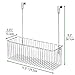 mDesign Steel Metal Wire Bathroom Cabinet Door Organizer - Over Door Storage Hanging Holder Baskets - Organizing Caddy with Hooks Holds Shampoo and Conditioner - Concerto Collection - Chrome