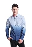 Pau1Hami1ton W001 Men's Button Down Solid Casual Cotton Stretch Long Sleeve Dress Shirts