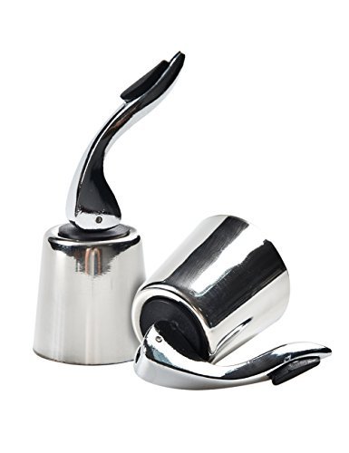 2 PCS Wine Stoppers Stainless Steel Vacuum Sealed Bottle Plug Keep Wine Fresh Bottle Stopper