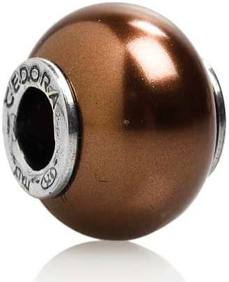TEDORA ITALY 100% Hand-Made in Italy 925 Sterling Silver And PVC 'Resin' Charm Beads BEPF006 Fits Pandora Bracelet
