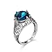 UINKE Cut Round-square Simulated Mystic Peacock Ring,8#