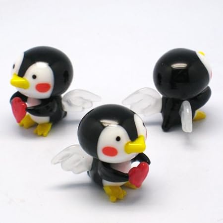 Amazon ガラス細工 ペンギンとハート No 1461 民芸品 おもちゃ