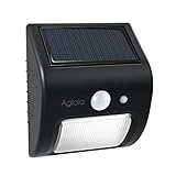 Solar Lights by Aglaia Wireless Waterproof Motion Sensor Light with IP64 Waterproof, Wide Sensing Range, Wireless Solar Wall Light for Patio, Deck, Yard, Garden with Motion Activated Auto On/Off