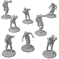 Fantasy Zombie Mini Figures – 8 Unpainted Unique Designs – 1" Hex-Sized, Compatible with DND, Pathfinder & Tabletop RPGs – Realistic, Sculpts for Spooky Games & Campaigns, House Party, Gift