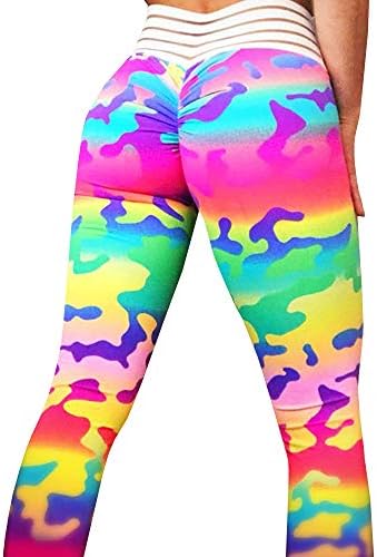 Womens Ruched Butt Lifting Leggings Floral High Waisted Workout Sport Tummy Control Gym Yoga Pants