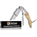 Professional Waiter&rsquo;s Corkscrew by HiCoup &ndash; Bai Ying Wood Handle All-in-one Corkscrew, Bottle Opener and Foil Cutter, the Favored Choice of Sommeliers, Waiters and Bartenders Around the World