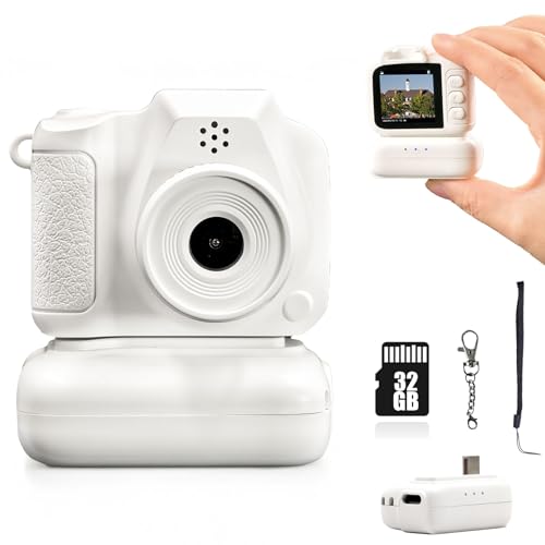 Photo 1 of Mini Camera Keychain, Mini Retro Digital Camera, Y2K Camera, Wide Angle Lens, 1.4" LCD Screen, 32GB Included, Nostalgic Photos, Vintage Video Effects, Great Gift Idea, (White)