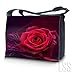 LSS 15” 15.6 inch Laptop Padded Compartment Shoulder Messenger Bag with Colorful Butterfly Purple Carrying Case for 14