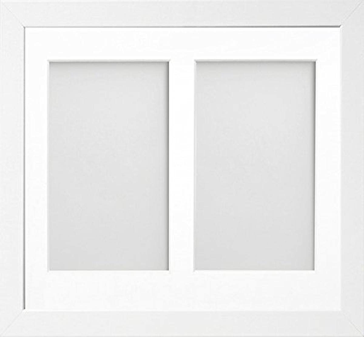Allington Range 10x8-inch White Picture Photo Frame with White 2-Aperture Mount for Image Size 6x4-inch