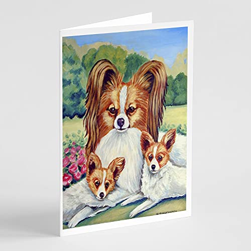 Caroline's Treasures 7042GCA7P Papillon A Momma's Love Greeting Cards and Envel…