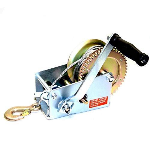 2500LBS Heavy Duty Hand Winch Dual Speed Winch with 33FT Steel Wire Boat Trailer Crank Winch
