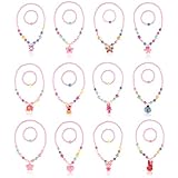 KANKANWO 12Sets Little Girl Princess Party Necklace & Bracelet Jewelry Value Pack