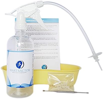 Waxtractor Ear Wax Removal Kit Premium Quality - Best Value For Earwax Remover Irrigation Cleaning, Full Bottle System Includes 5 Disposable Tips, Ear Basin Bowl and Ear Pick Curette Tool