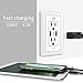 USB Outlet, 15A Duplex Receptacle with Dual USB Ports (5V/4.2A) and Dusk-to-Dawn Sensor Night Light, ETL Certified, 2 Pack