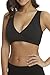 Women's Modal Stretch Cross-Back V-Neck Bralette Comfortable for Sleep/Normal Wear/Sport 3PACK Black M