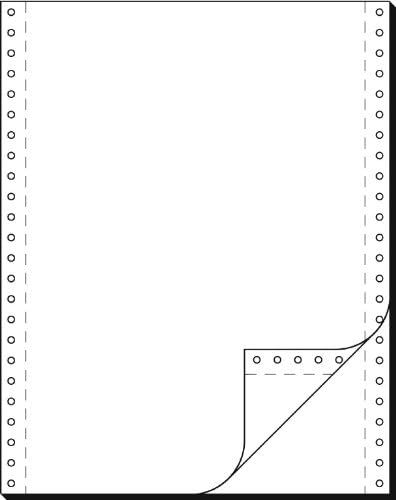 SIGEL 32242 Listing Paper, 12" x 240 mm, 2-part, 60/57 gsm, vp's, blank, 1000 sets, White